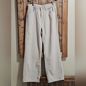 Shein Cream Cotton Wide Leg High Rise Boyfriend Jeans Size Medium
